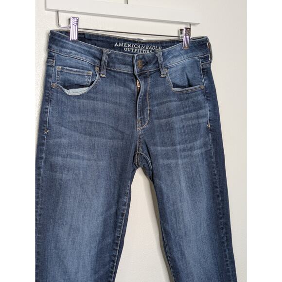 American Eagle Women's Super Super Stretch Blue Hi-Rise Jeggings Size 8 R - Picture 2 of 7